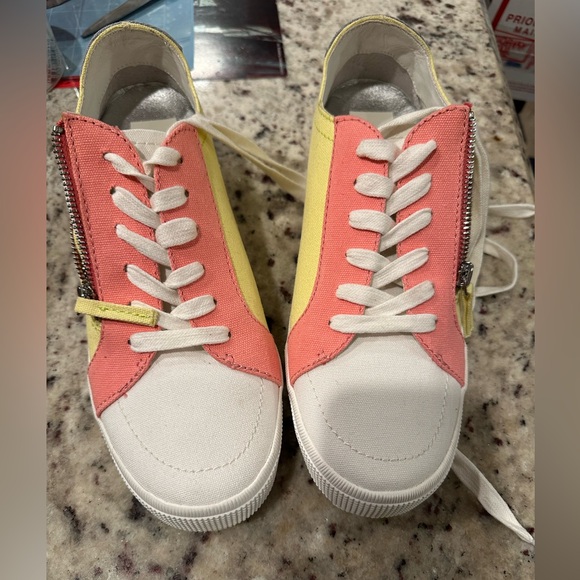 Woman’s Miya Dolce Vita Multi Colored Canvas Sneakers with Side Zipper - Picture 2 of 10